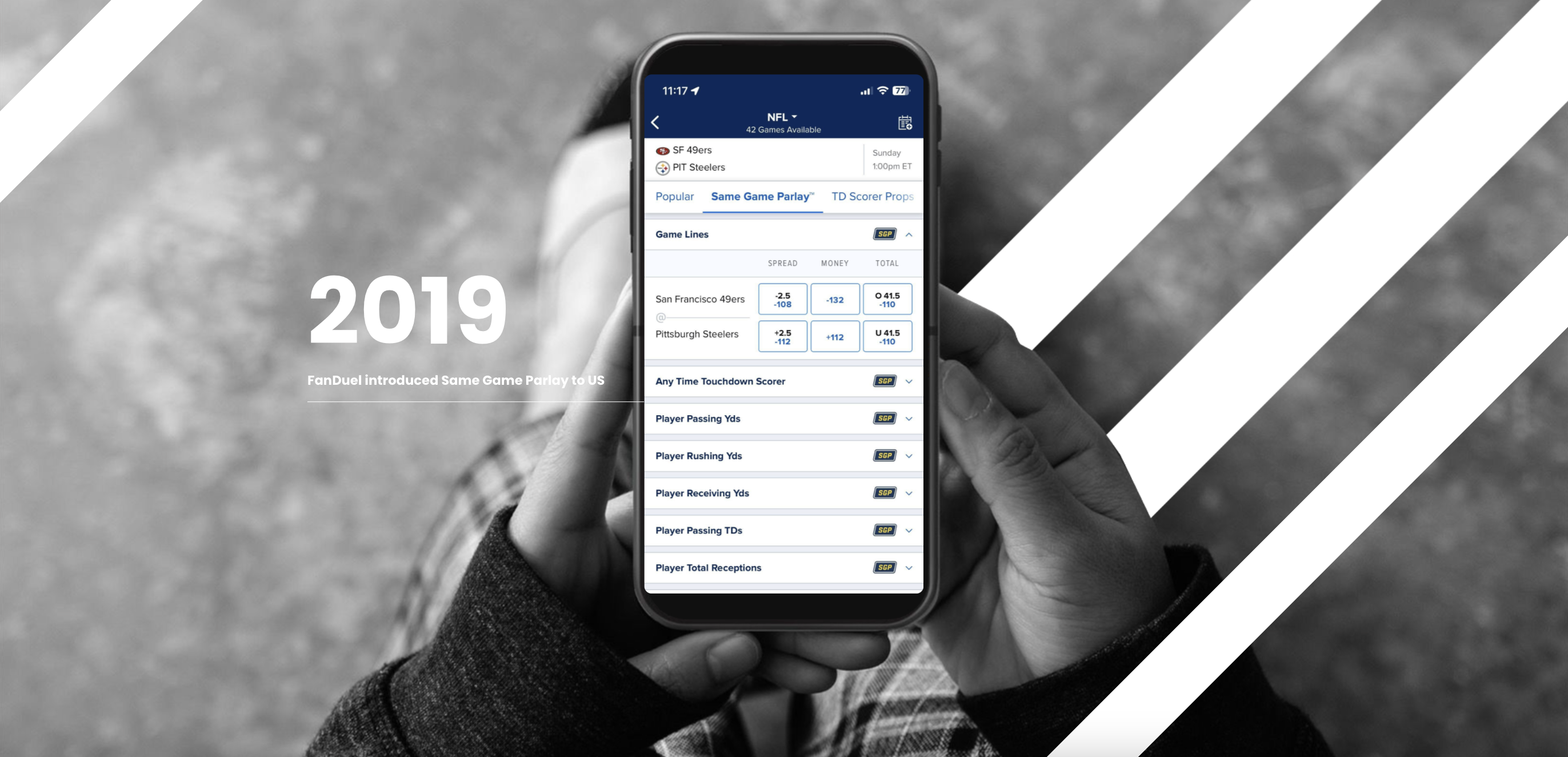 2019 FanDuel introduced Same Game Parlay to US