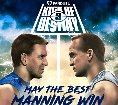 Peyton Manning and Eli Manning Face Off Live at Super Bowl LIX in FanDuel’s “Kick of Destiny 3” Campaign